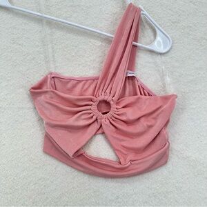 Coquette Pink Ring Cutout Cropped Top